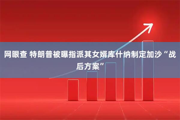 网眼查 特朗普被曝指派其女婿库什纳制定加沙“战后方案”