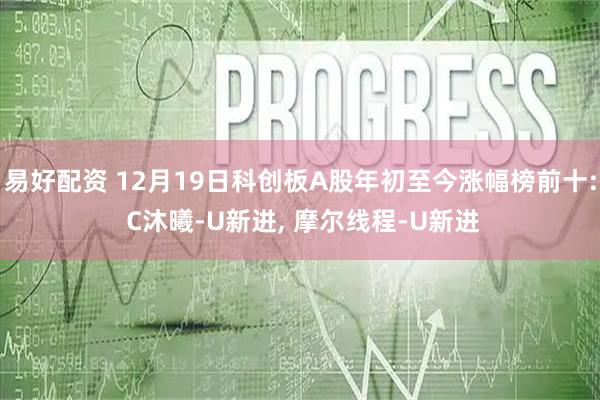 易好配资 12月19日科创板A股年初至今涨幅榜前十: C沐曦-U新进, 摩尔线程-U新进